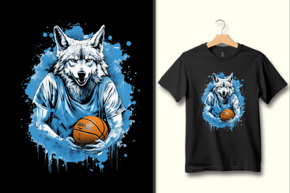 Basketball Wolf PNG Graphic Design Art: Unleash Your Brand's Spirit