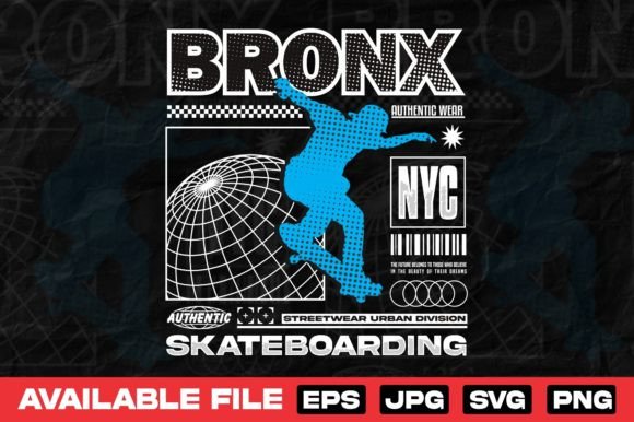 Bronx Typography Urban T-Shirt Design: Streetwear Style