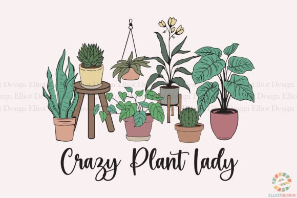 Crazy Plant Lady Sublimation Design PNG: A Creative Asset for Modern Branding