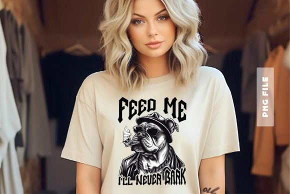 Feed Me I’ll Never Bark T-shirt Design: A Creative Asset