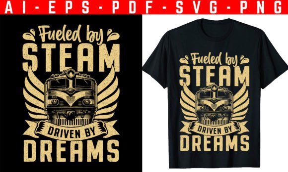Fueled by Steam: A Vintage Train T-Shirt Design