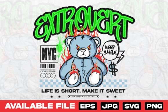 Introvert Graffiti Bear Doll Design: Urban Art for Modern Branding
