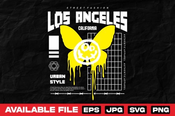Smiley Butterfly Urban T-Shirt Design: Elevate Your Streetwear