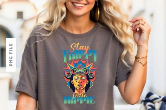 Stay Trippy Little Hippie T-shirt Design: A Creative Asset for Modern Brands