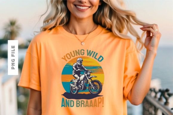 Young Wild and Braaap: A Dynamic T-Shirt Design Asset
